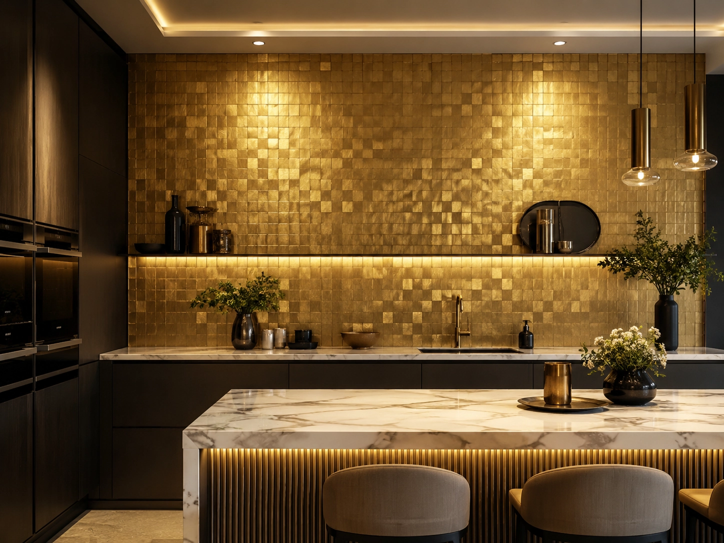 Golden Brushed Metal Mosaic Tiles.webp