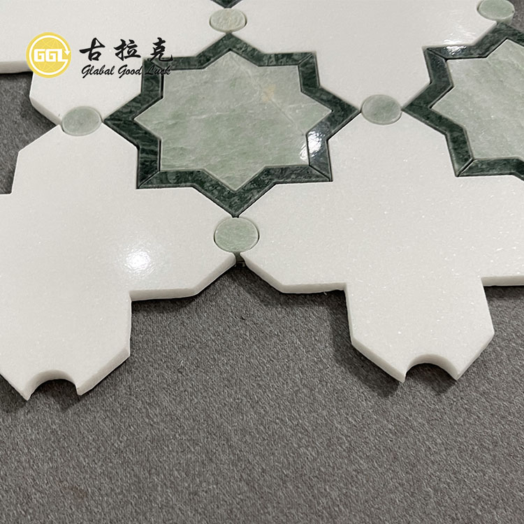 Blumenmuster Marmor Parkett Wasserstrahl Mosaikfliese