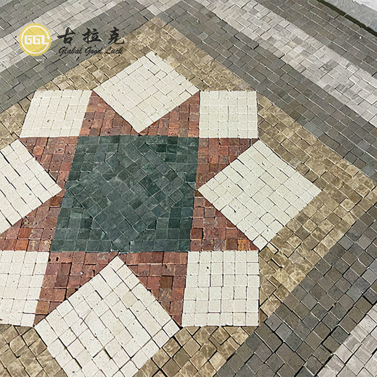 စီးပွားသော ပုံစံ ဒီဇိုင်းထုတ် Customized Pattern Art Marble Stone Mosaic အတည်အဆောက် ဒီကိုရေးဆွဲ Parquet Feature Graphic Design