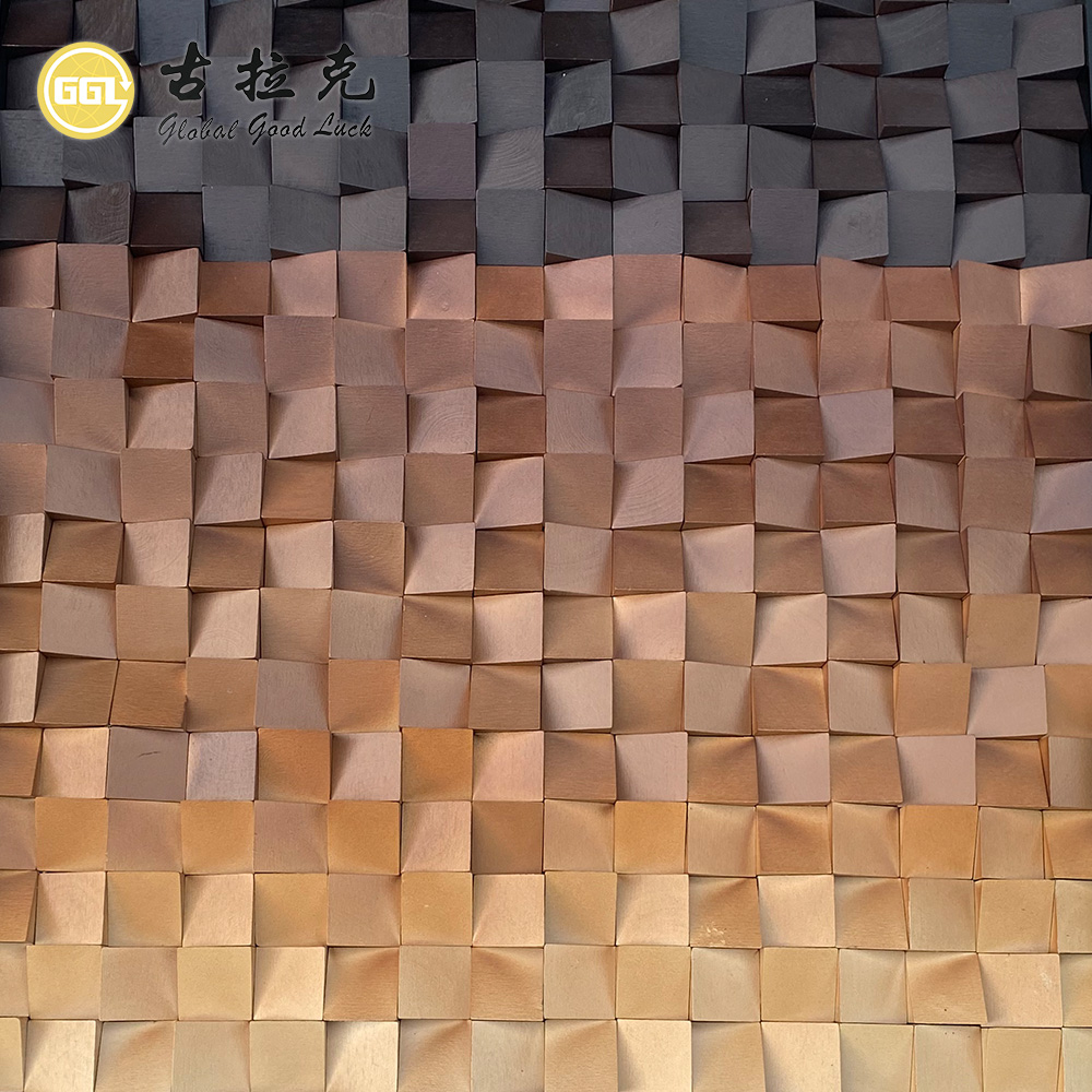 Custom Wood Mosaic Art Mural Handmade Wooden Wall Panel for Luxury Interior Decoration