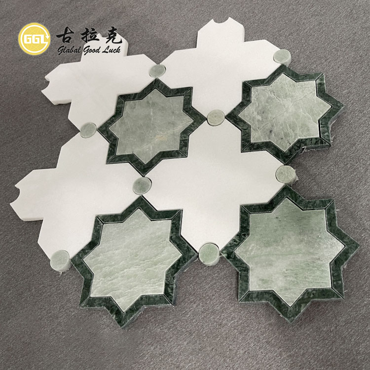 Blumenmuster Marmor Parkett Wasserstrahl Mosaikfliese