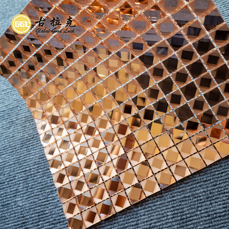 Rtuť Růžový Diamant Povrch Lesklý Sklo Mozaika Stěny Backsplash