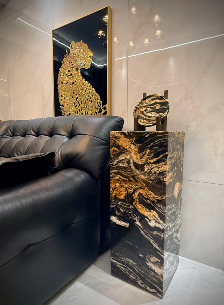 Custom Gold Silk Granite office desk