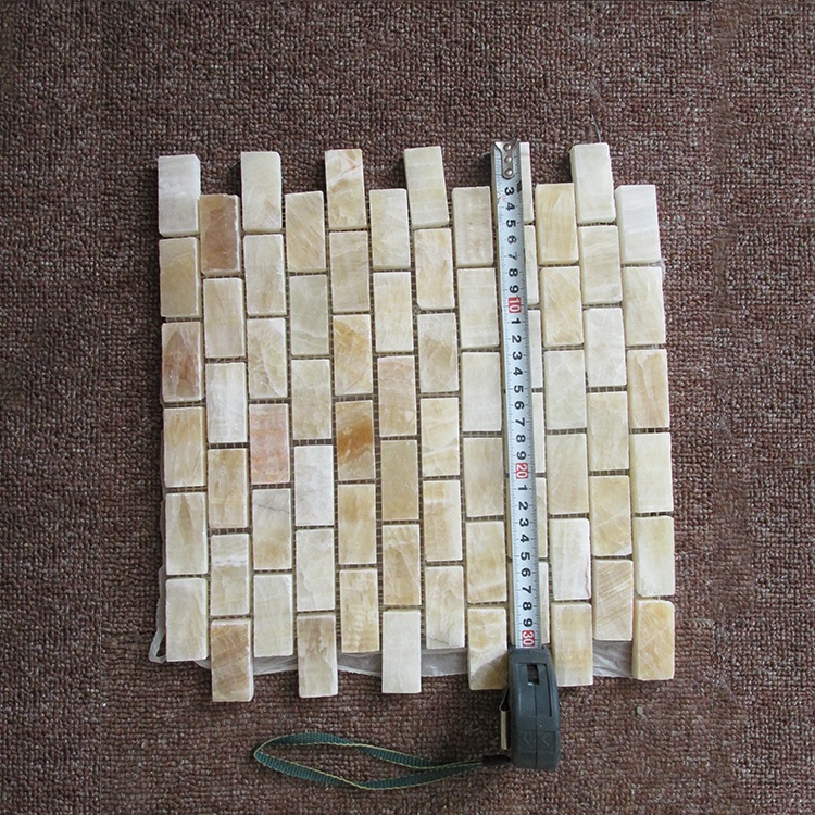 Přírodní mramorový med Onyx cihlové pruhy mramorová mozaika dlaždice