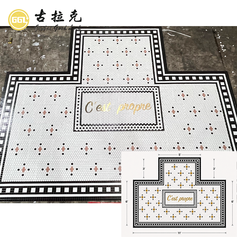 Custom Ceramic Mosaic Mural Floor Design – Decorative Tile Artwork for Luxury Interiors