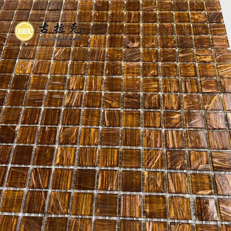 Amber Mosaic Tile Line Gute Qualität Glas-Mosaikfliesen für Wanddekoration