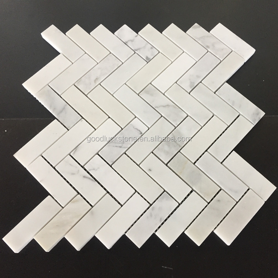 Calacatta Gold Heringbone Marmorstein Mosaik für dekorative Küche