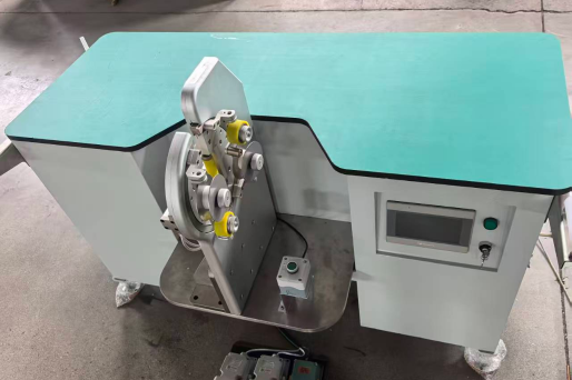 Bench high‑voltage motor coil insulation taping machine dispat to Poland