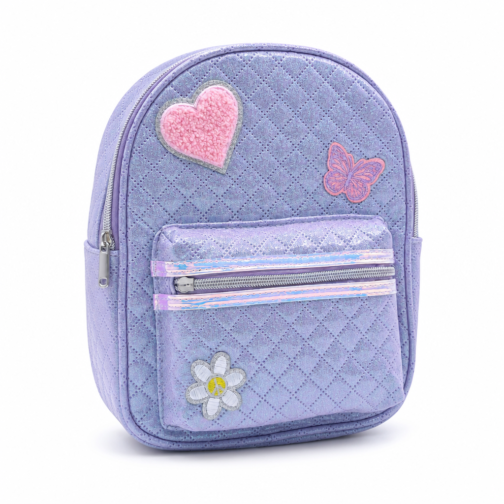 Yastıklanmış Yama Çocuk Sırt Çantası 26 cm Preppy Küçük Okul Çantası