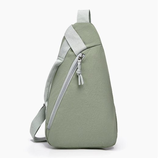 Sac bandoulière triangulaire minimaliste pour femmes | Sac thoracique léger en nylon | Sac bandoulière triangulaire compact | Sac de jour décontracté imperméable pour voyages et usage quotidien