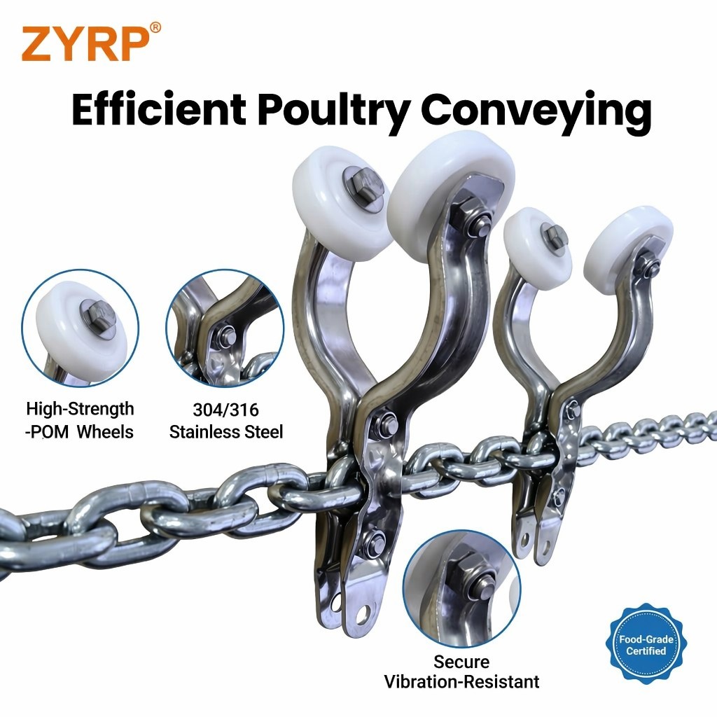 Stainless Steel Trolley for Poultry Overhead Tube Track