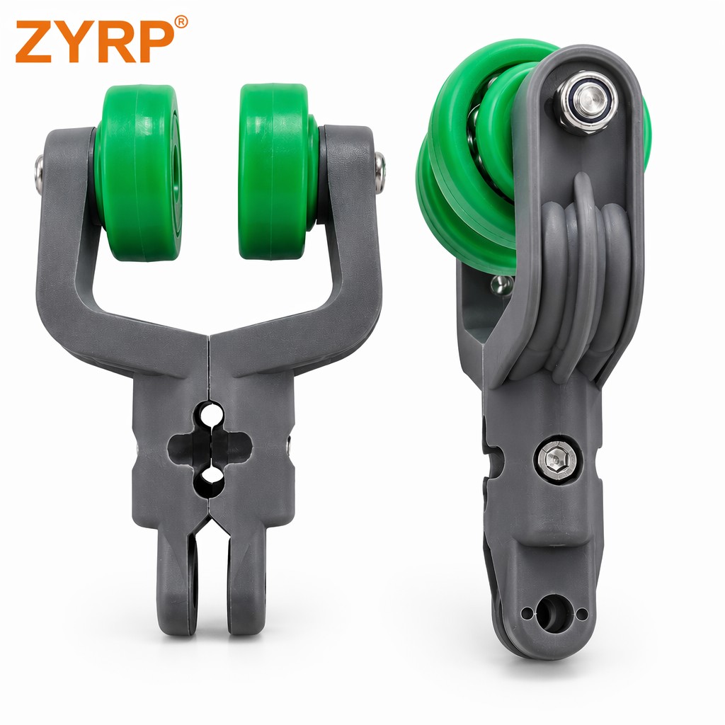 T Rail Synthetic Complete Trolley Set with Green Wheels for Poultry Overhead Conveyor