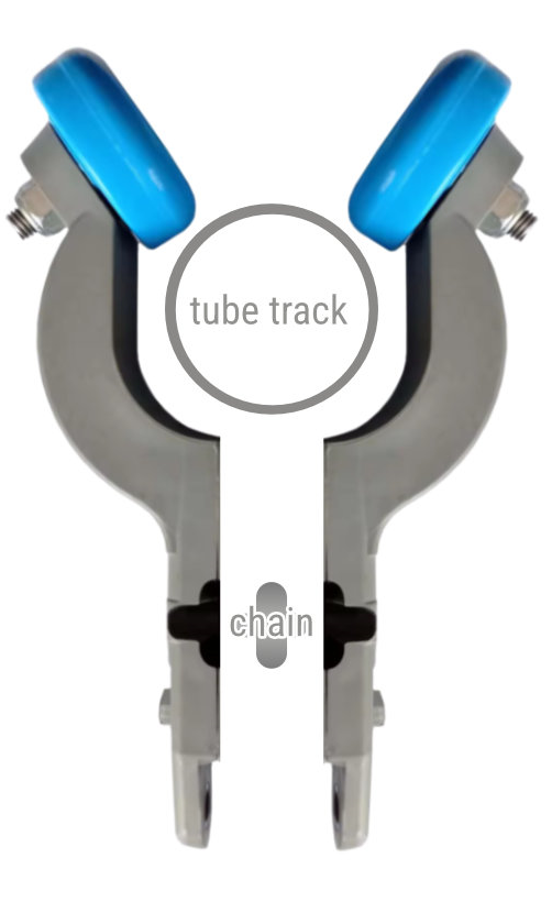 ZYRP synthetic trolley wheel assembly for poultry slaughter line