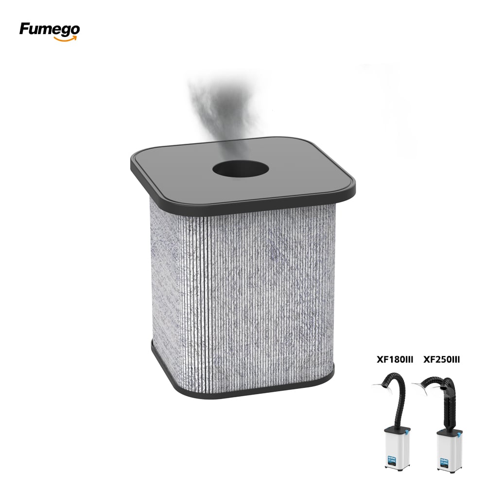 Fumego XF180III&XF250III Fume Extractor & Smoke Purifier Filter Cartridge (G4 Pre, H13 HEPA&Activated Carbon) Removes 99.97% of Smoke and 70% of Odors