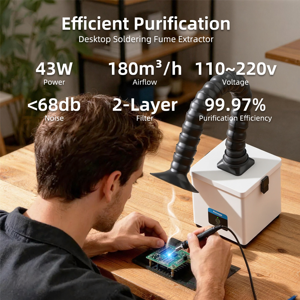  Fume Extraction for One Electronics Workbench: Airflow, Noise and the Filter That Lasts the Shift