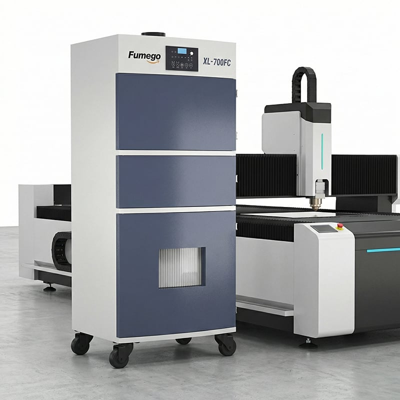 700W XL700FC With Backflush Function High Efficiency Fume Extractor With Hepa Filter for Laser Metal Welding and Cutting