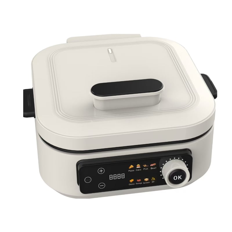 Electric Pizza Maker with LED Touch Display & Adjustable Temperature – 2000W, Non-Stick