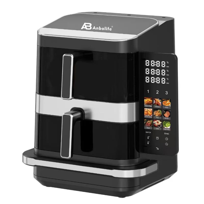Digital Air Fryer 6.0L+4.0L with 10'' Pizza Oven – 2800W, 12 Cooking Programs