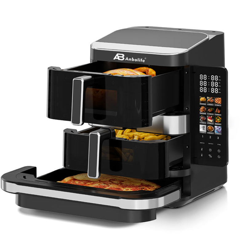 Digital Air Fryer 6.0L+4.0L with 10'' Pizza Oven – 2800W, 12 Cooking Programs
