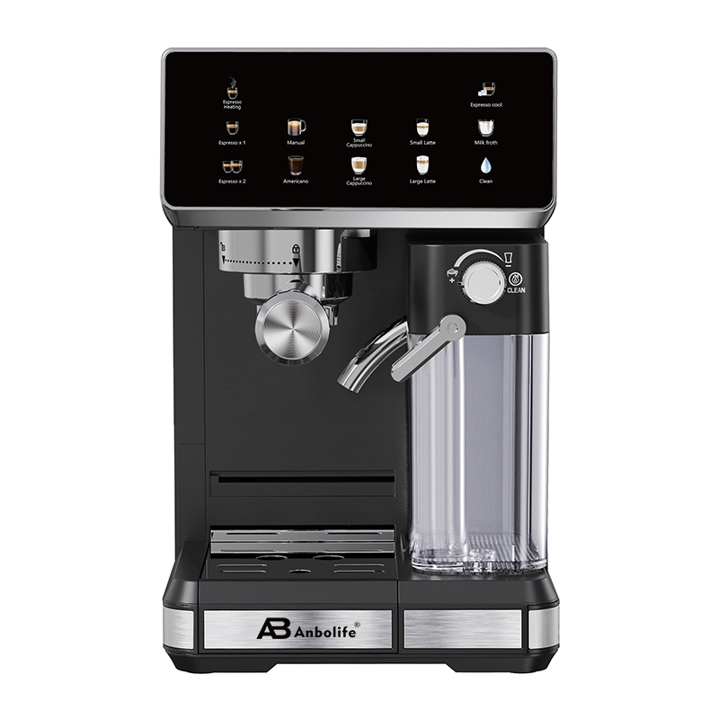 Máquina de espresso inteligente con molienda integrada, pantalla táctil y espumador de leche