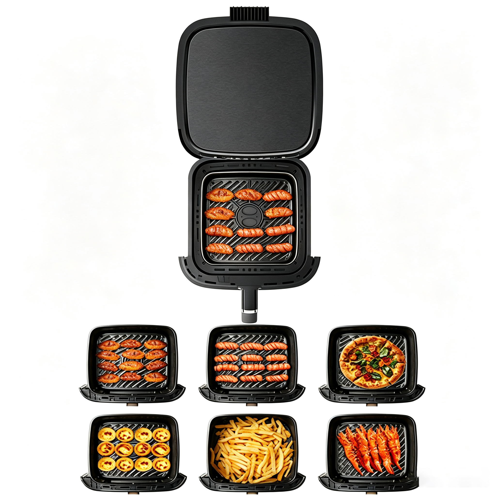 7L Air Fryer with Steam Function & 800ml Water Tank – 1800W, 80% Less Fat, Overheating Protection