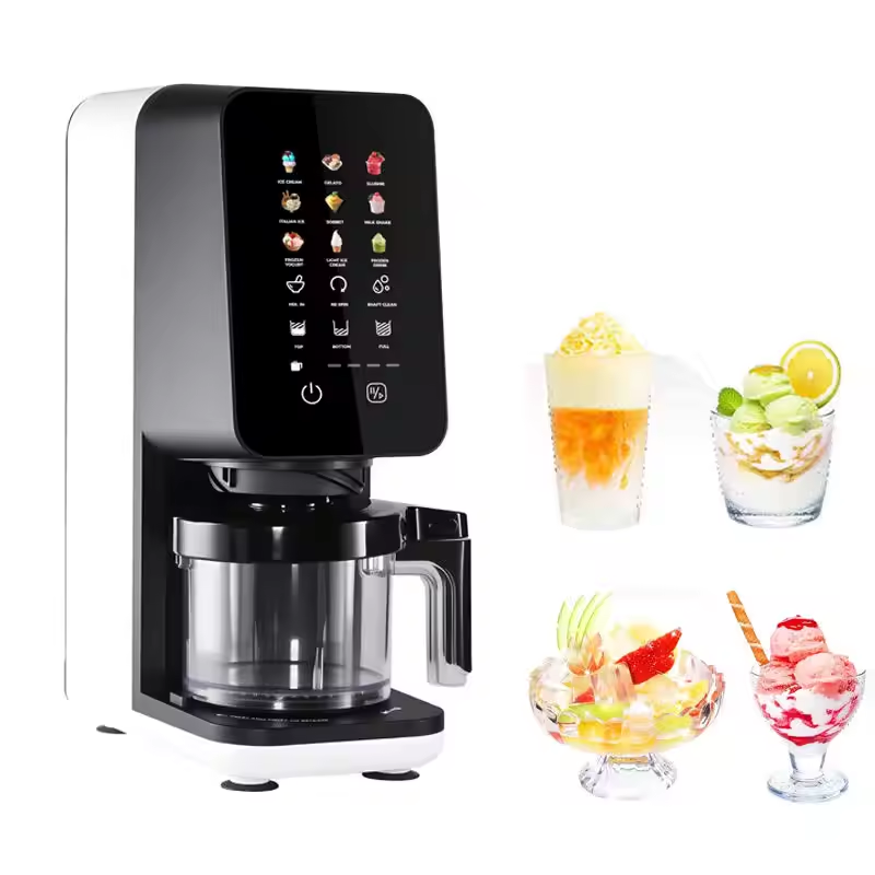 Ice Cream Maker with 12 One-Touch Programs & 3 Pint Bowls – 700W, SUS Blades, 2500rpm