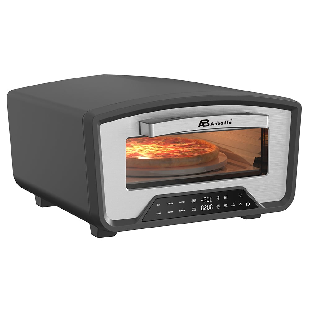12-Inch Electric Pizza Oven with Digital Control & Double Glass Door – 2000W, 80-430°C