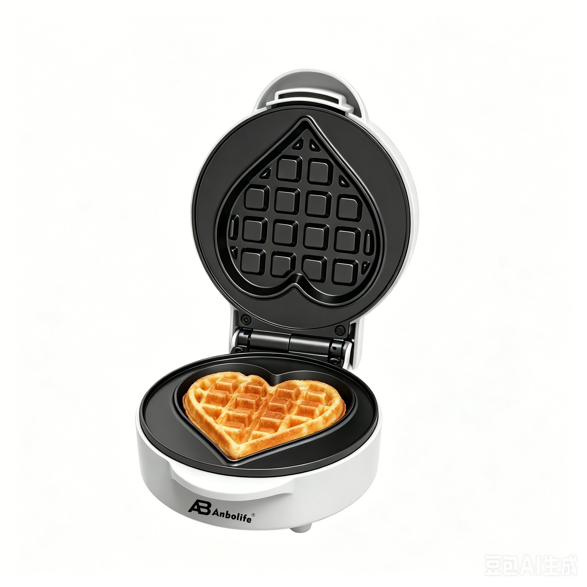 Mini Waffle Maker with Thermostat Control & Non-Stick Plates – 550W, Φ125mm Plate