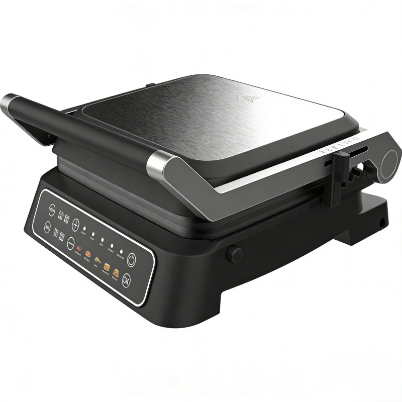 Electric Contact Grill with 5 Cooking Programs – 2000W, 90°/180° Open, Non-Stick