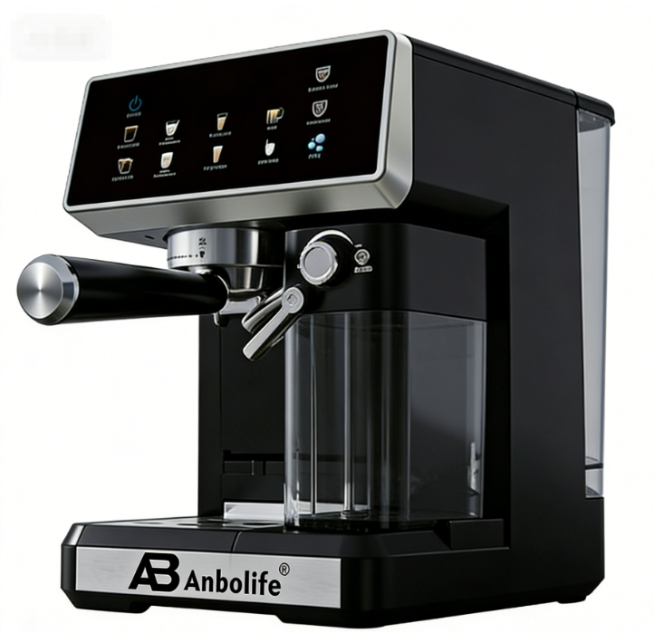 Máquina de espresso inteligente con molienda integrada, pantalla táctil y espumador de leche
