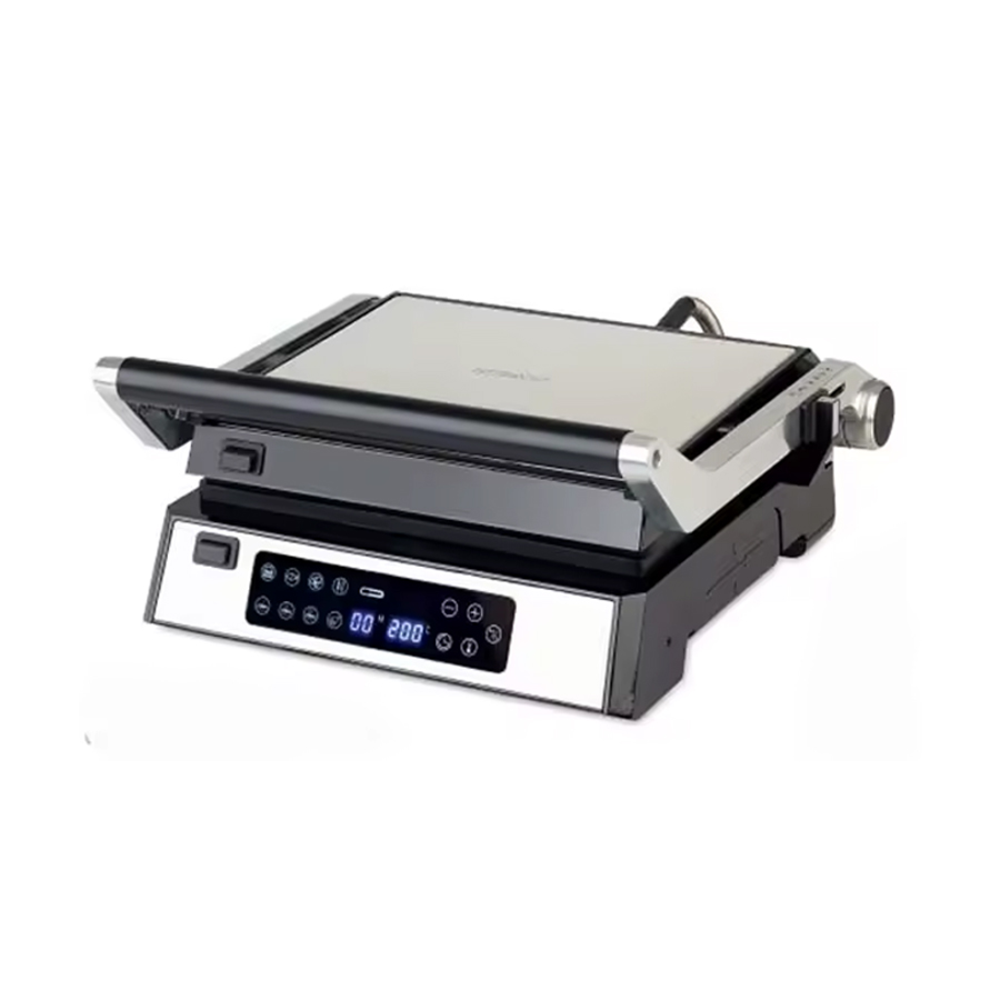 Indoor Electric Grill with Detachable Plate & Digital Touch Screen – 2000-2200W, 105°/180° Open