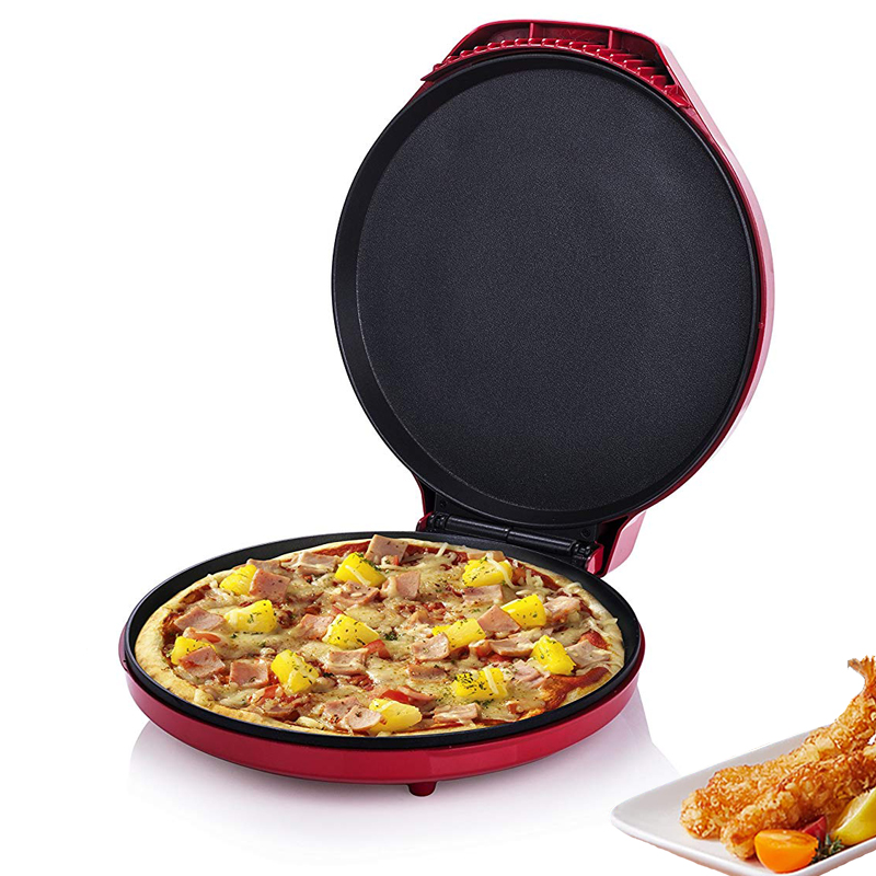 Electric Pizza Maker with Double-Layer Non-Stick Coating – 1450W, 12.5'' Plate, Multi-Function