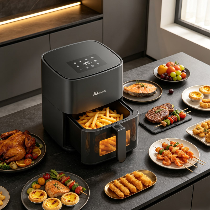 3.8L Digital Air Fryer with 6 Preset Menus – 1100–1300W, BPA-Free Non-Stick, SS304 Heating