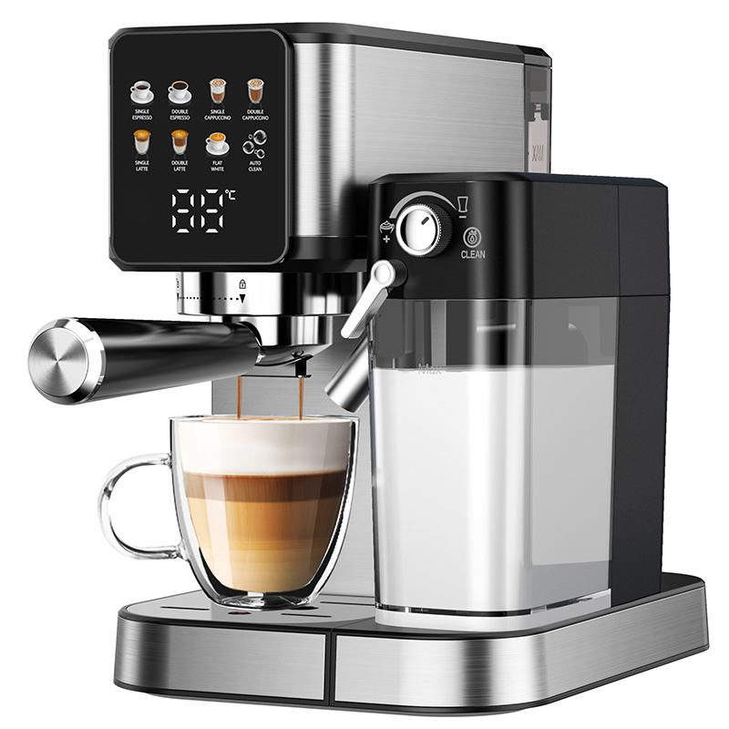 Anbo Espresso Machine with Automatic Milk Frother & Touch Panel – One-Touch Cappuccino Latte