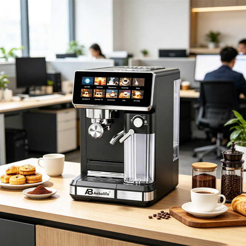 Máquina de espresso inteligente con molienda integrada, pantalla táctil y espumador de leche