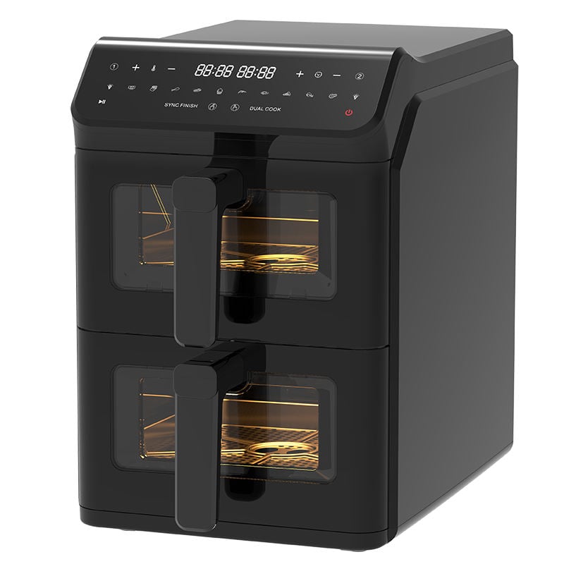 Dual-Basket 11.2L Digital Air Fryer with Touch Screen – Cook Two Dishes at Once, Up to 80% Less Fat
