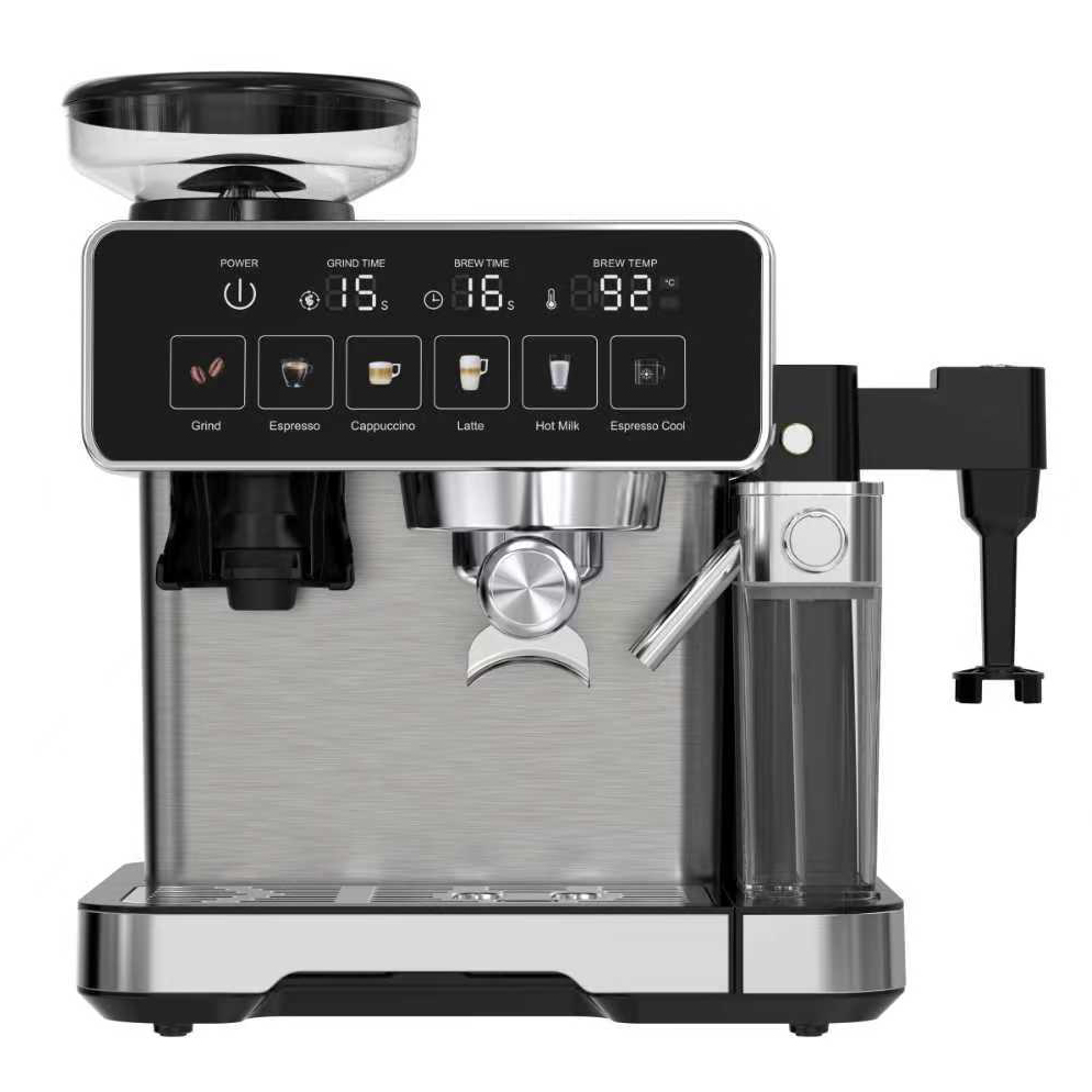 Professional 20 Bar Espresso Machine with Conical Burr Grinder & Self-Cleaning