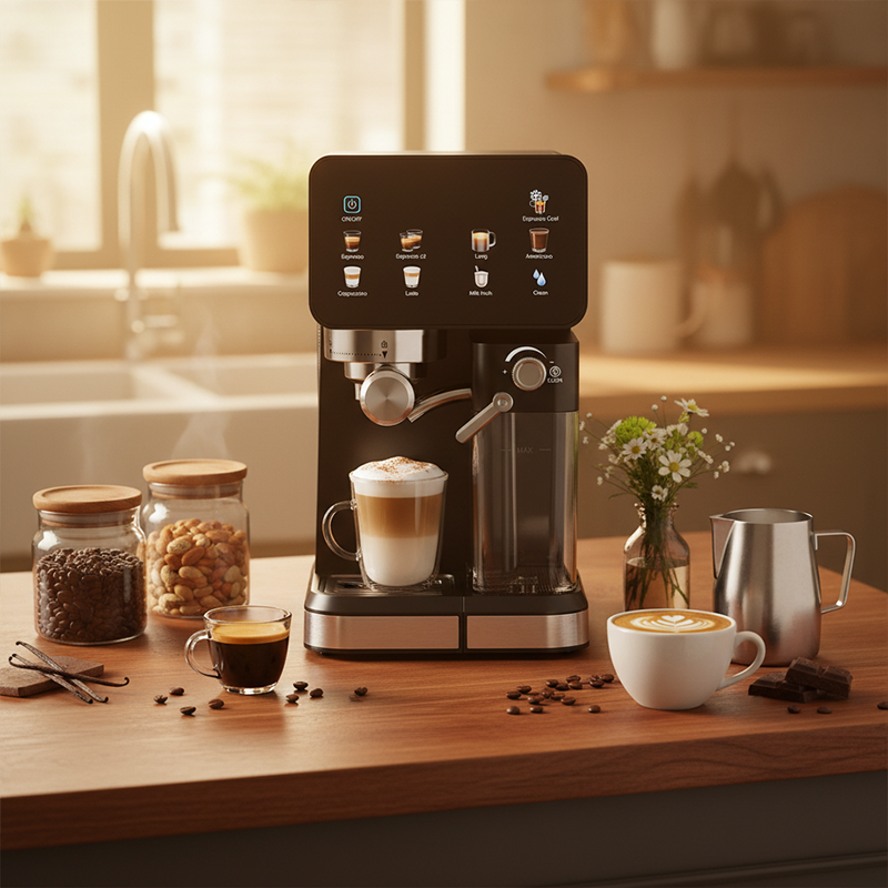 Anbo 20 Bar Espresso Coffee Machine with Built-in Grinder & Cold Brew