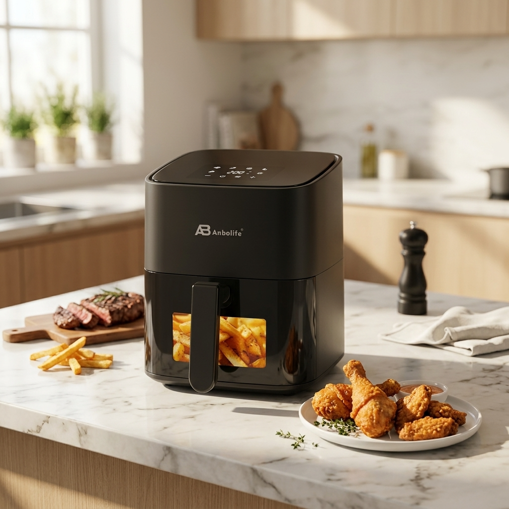 3.8L Digital Air Fryer with 6 Preset Menus – 1100–1300W, BPA-Free Non-Stick, SS304 Heating