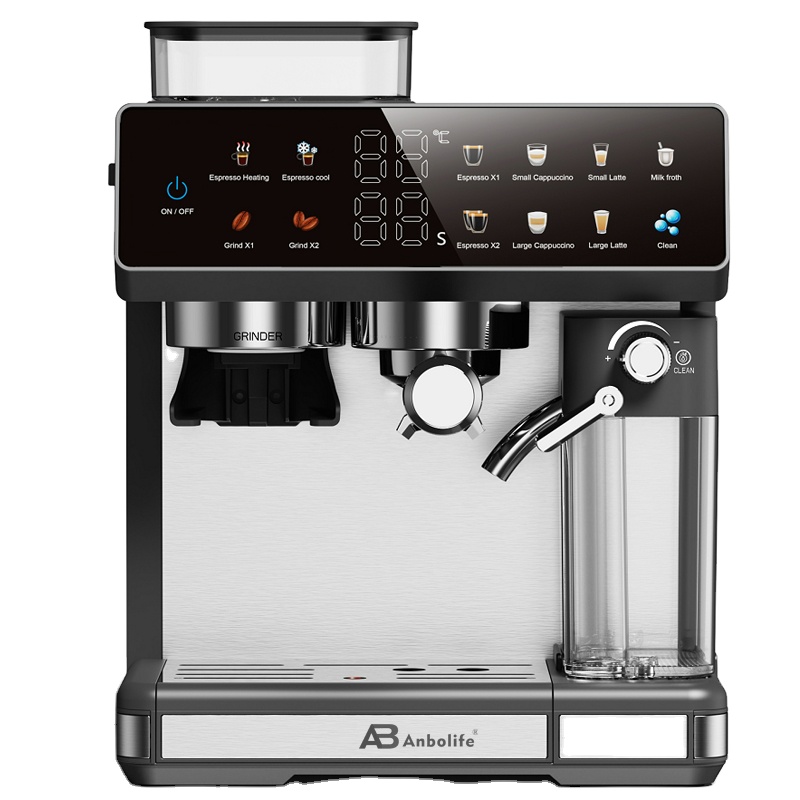 Compact Espresso Machine with Bean Grinder, 20 Grind Settings & Touch Screen