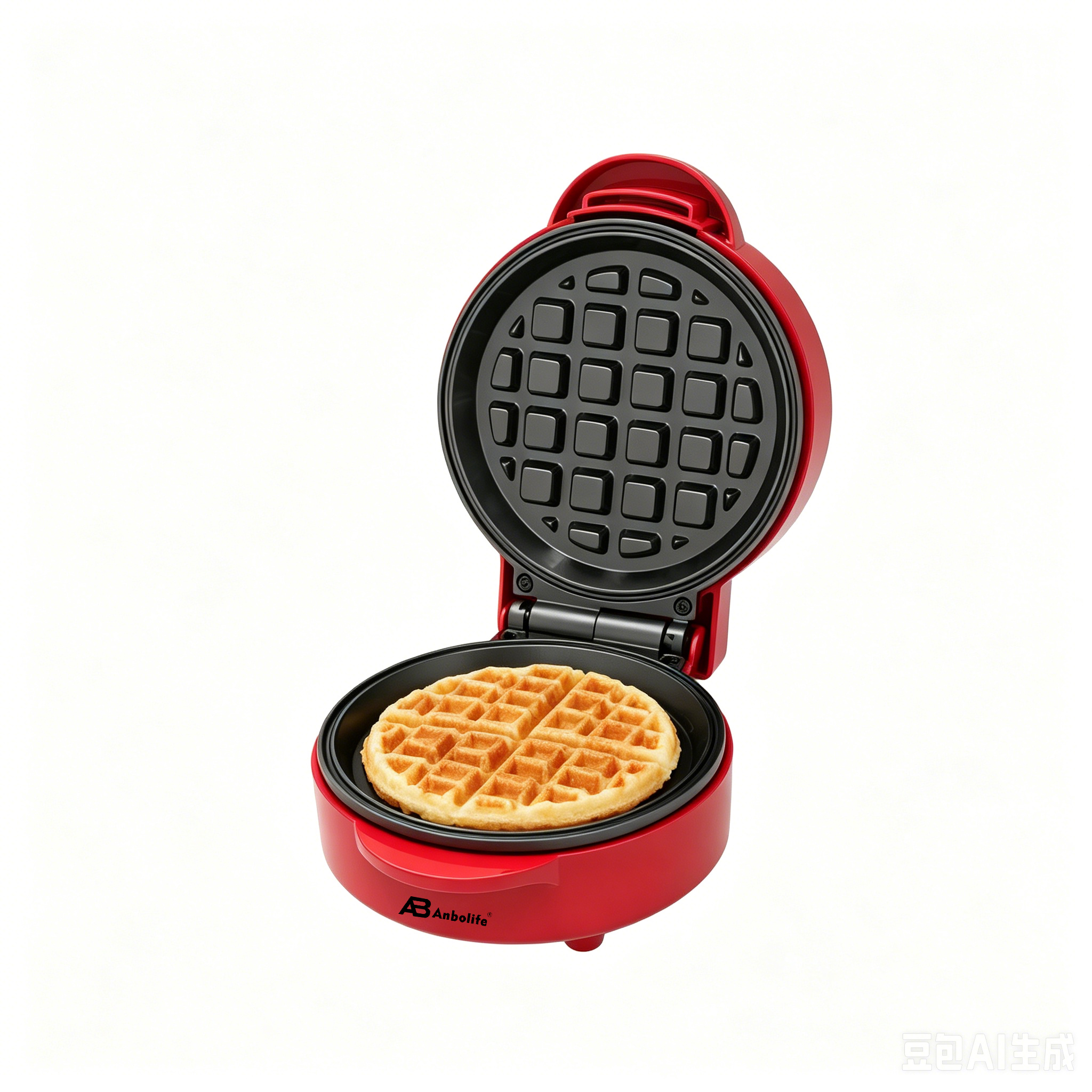 Mini Waffle Maker with Thermostat Control & Non-Stick Plates – 550W, Φ125mm Plate