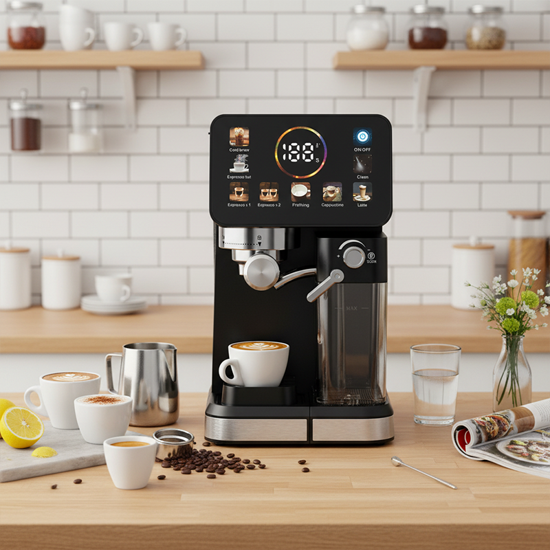 Espresso Machine with Digital Temperature & Pressure Gauge, LED Screen