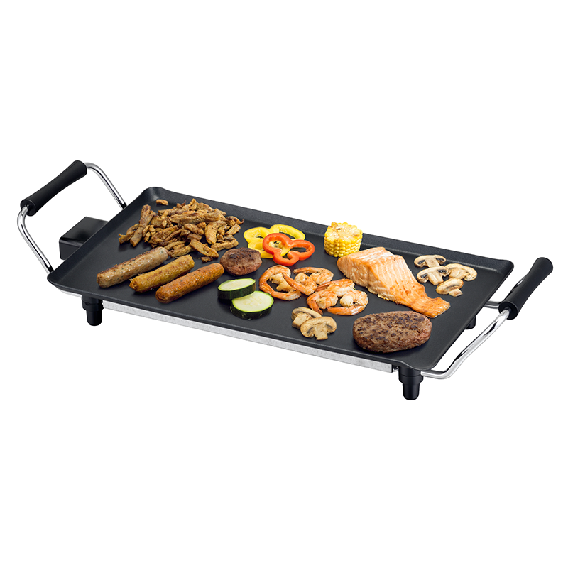 Electric Grill with Thermostat & Non-Stick Coating – 2000W, 28x28cm Baking Surface