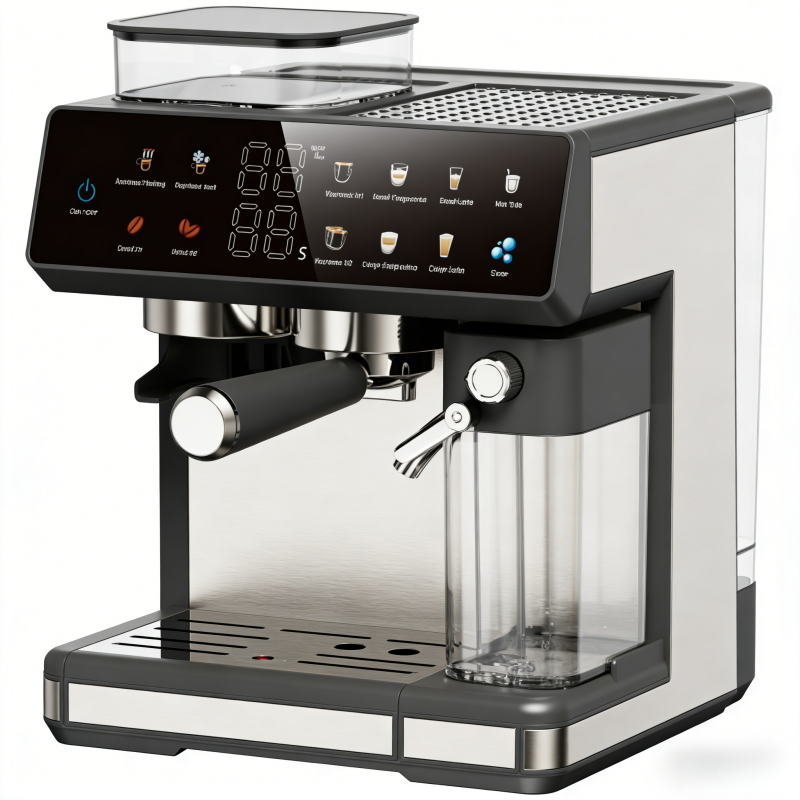 Compact Espresso Machine with Bean Grinder, 20 Grind Settings & Touch Screen