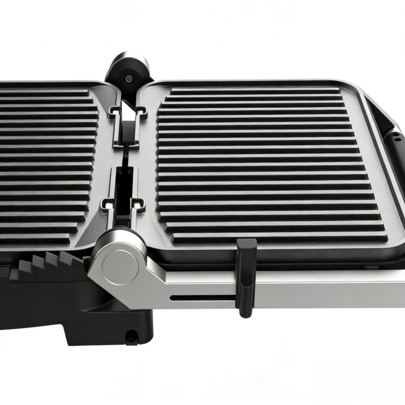 Electric Contact Grill with 5 Cooking Programs – 2000W, 90°/180° Open, Non-Stick