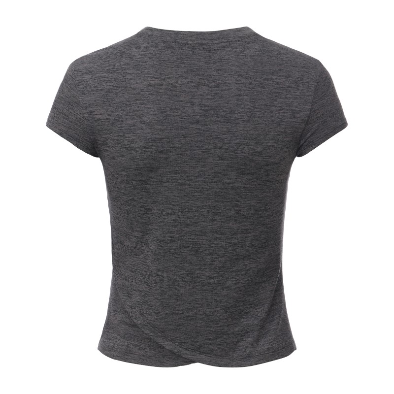 Women's Performance Yoga Tee - Moisture-Wicking Short Sleeve with Cross-Wrap Hem