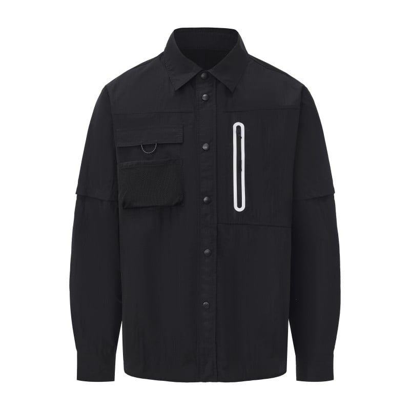 Men's Lightweight Technical Shirt - Moisture-Wicking  shirt with Mesh Pocket