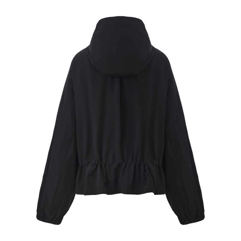Women's Tech Windbreaker - Water-Resistant Active Jacket with Adjustable Cinched Waist