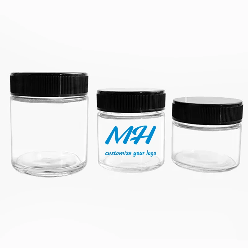 100ml 130ml 230ml Custom Weed Jars - Smell Proof & Child Safe Glass Containers