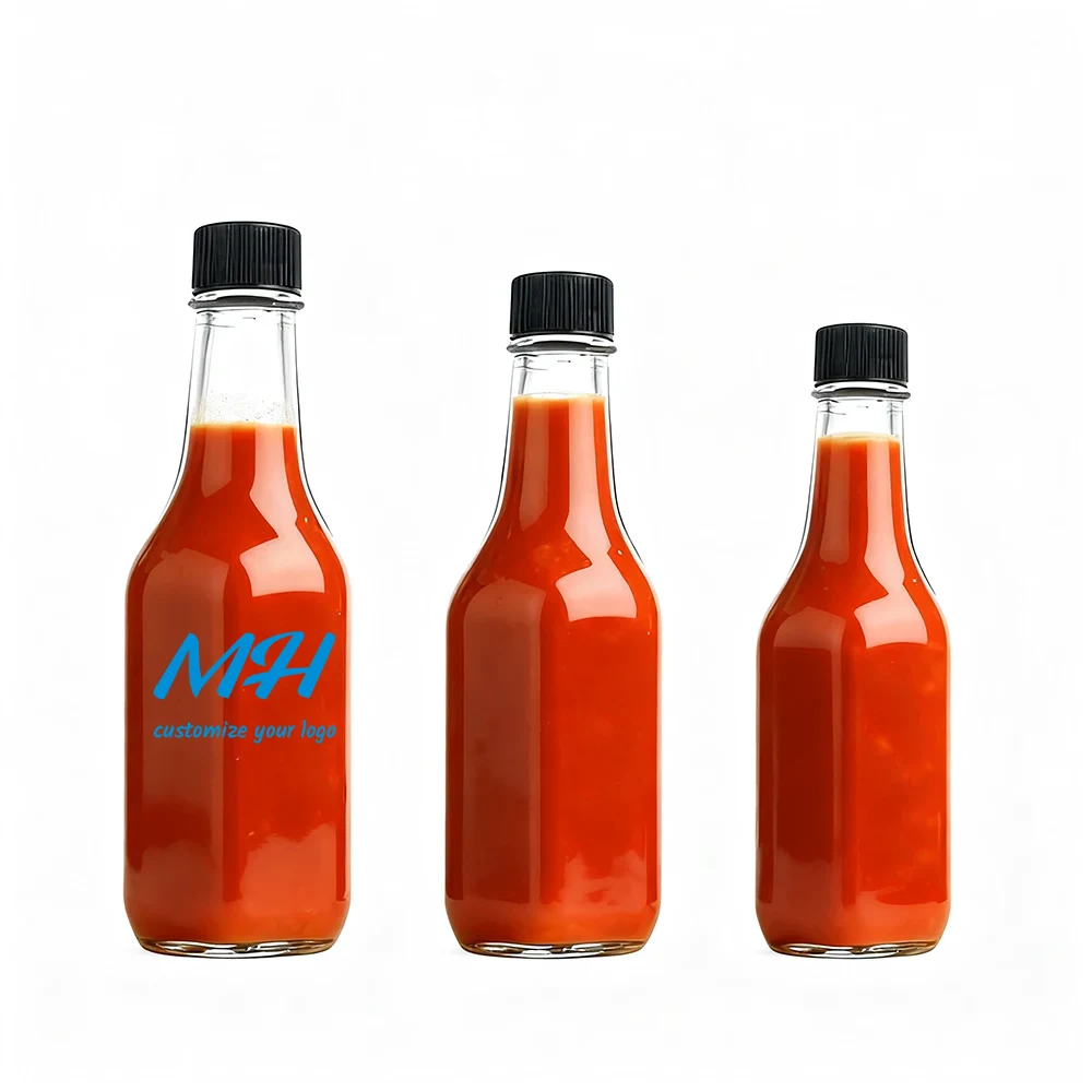 100ml 150ml 250ml Square Empty Hot Sauce Bottles for Canning Wholesale